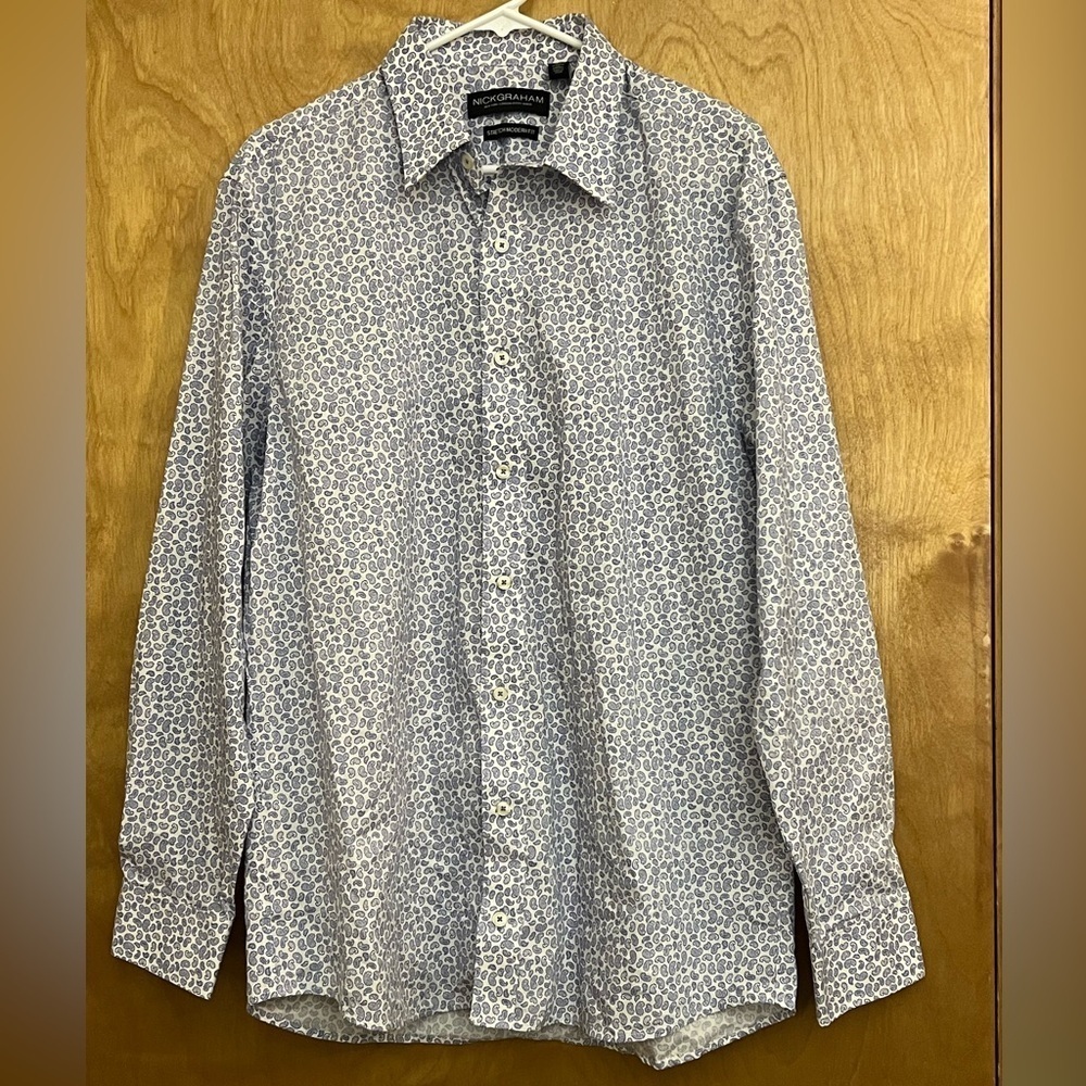 Nick Graham Cotton Button Down Shirt 16/16.5 L